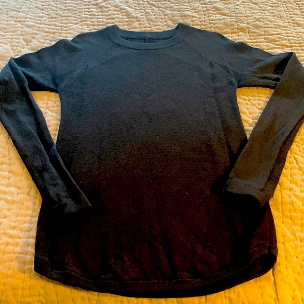 Black Lululemon sweater. 27.5 inches from shoulder seam to hem.